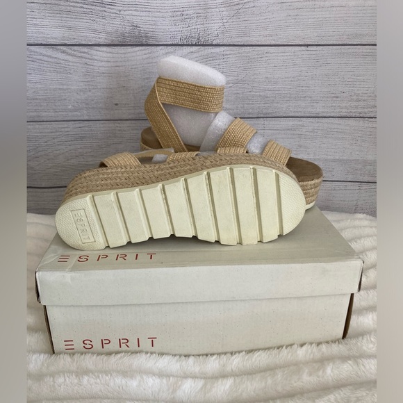 Esprit | NEW Allison Natural Raffia Platform Sandals - Picture 3 of 6